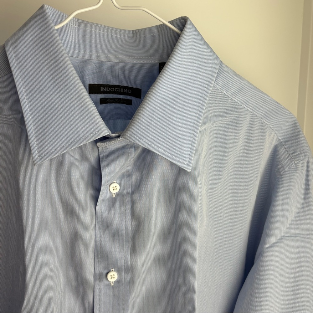 3 for $17! | INDOCHINO | Men’s Neck 16.5” Fine Pinstriped long-sleeved shirt